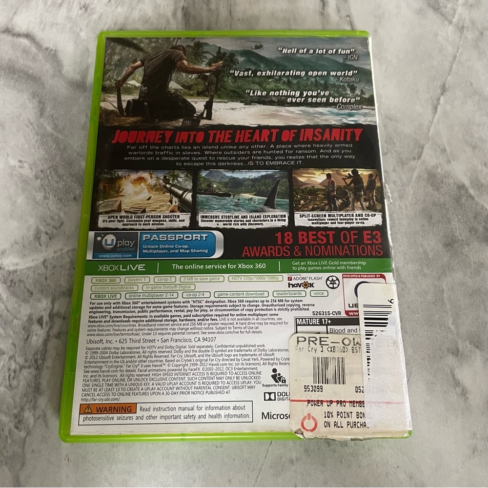 Used Xbox 360 Far Cry 3 Video Game - Picture 3 of 6